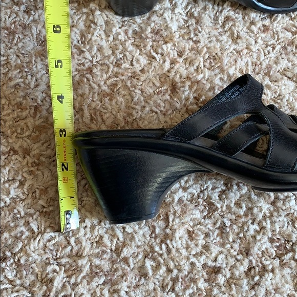 Dansko black leather heeled slides - Picture 6 of 7